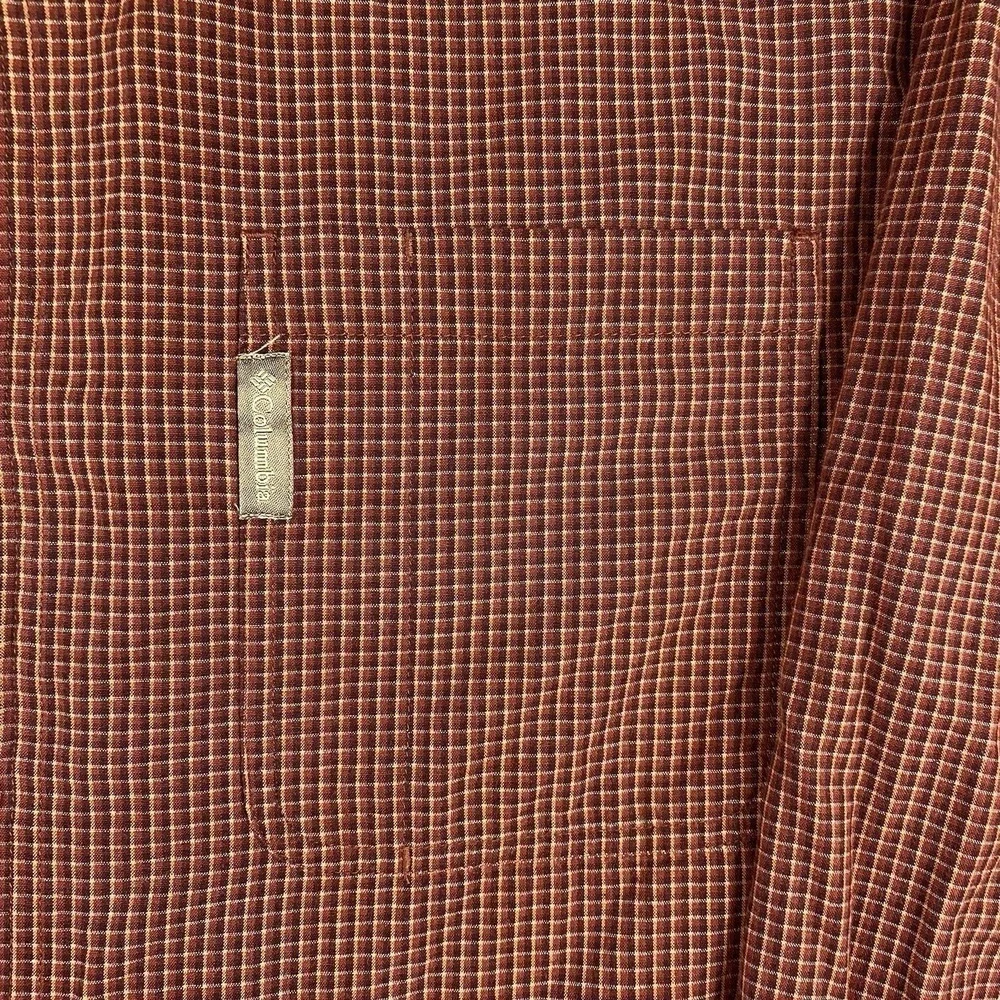 Columbia Orange Plaid Button Down Long Sleeve Shirt Men's Size Large - Picture 6 of 11